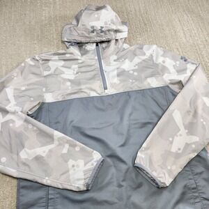 Under Armour Jacket Men Medium Sportstyle Storm Windbreaker White Camo Mesh Line